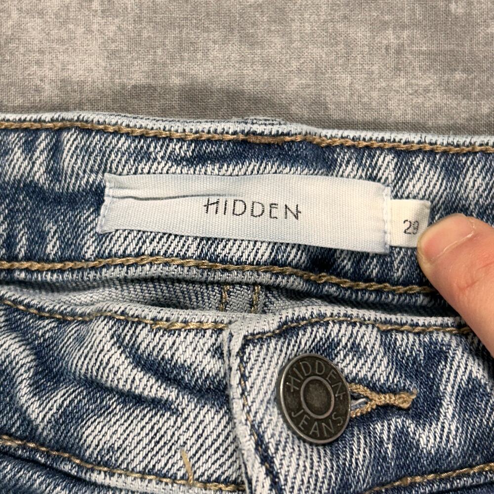 Hidden Jeans HD1168BF-VT High Rise Straight Leg Distressed Denim Jeans Womens 29 - Picture 4 of 9